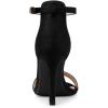 imageAllegra K Womens Suede Ankle Strap High Stiletto Heel SandalsBlack