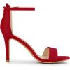 imageAllegra K Womens Suede Ankle Strap High Stiletto Heel SandalsRed