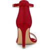 imageAllegra K Womens Suede Ankle Strap High Stiletto Heel SandalsRed