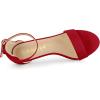 imageAllegra K Womens Suede Ankle Strap High Stiletto Heel SandalsRed