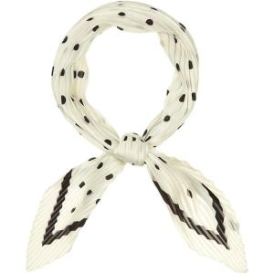 imageAllegra K 50s Pleated Neck Scarf for Women Rhombus Handkerchief Polka Dots Bandana Hair Wraps HeadbandsBeige