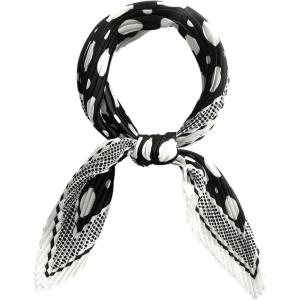 imageAllegra K 50s Pleated Neck Scarf for Women Rhombus Handkerchief Polka Dots Bandana Hair Wraps HeadbandsBlack Big Dot