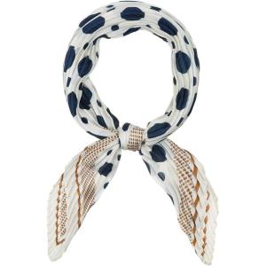 imageAllegra K 50s Pleated Neck Scarf for Women Rhombus Handkerchief Polka Dots Bandana Hair Wraps HeadbandsNavy Blue Dot