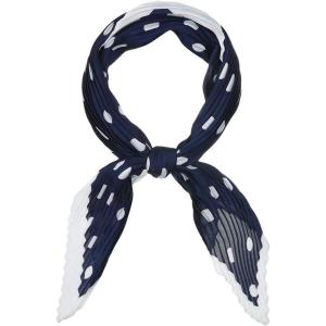 imageAllegra K 50s Pleated Neck Scarf for Women Rhombus Handkerchief Polka Dots Bandana Hair Wraps HeadbandsNavy Blue White