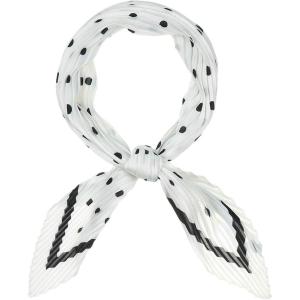 imageAllegra K 50s Pleated Neck Scarf for Women Rhombus Handkerchief Polka Dots Bandana Hair Wraps HeadbandsWhite