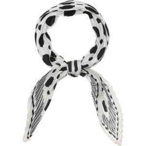 imageAllegra K 50s Pleated Neck Scarf for Women Rhombus Handkerchief Polka Dots Bandana Hair Wraps HeadbandsWhite Big Dot