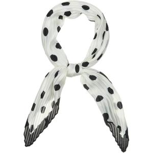 imageAllegra K 50s Pleated Neck Scarf for Women Rhombus Handkerchief Polka Dots Bandana Hair Wraps HeadbandsWhite Black