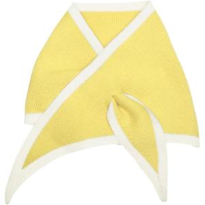 imageAllegra K Contrast Color Triangle Neck Scarves Knit Scarf Neckerchief Winter Shawl for WomenYellow