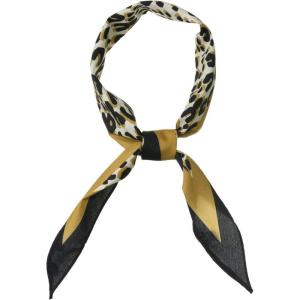 imageAllegra K Retro Animal Print Leopard Rhombus Rhombic Neck Scarf Neckerchief for WomenEarthy Yellow