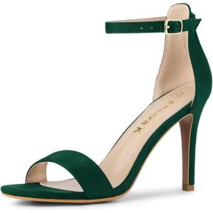 imageAllegra K Womens Suede Ankle Strap High Stiletto Heel SandalsDark Green