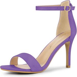 imageAllegra K Womens Suede Ankle Strap High Stiletto Heel SandalsPurple