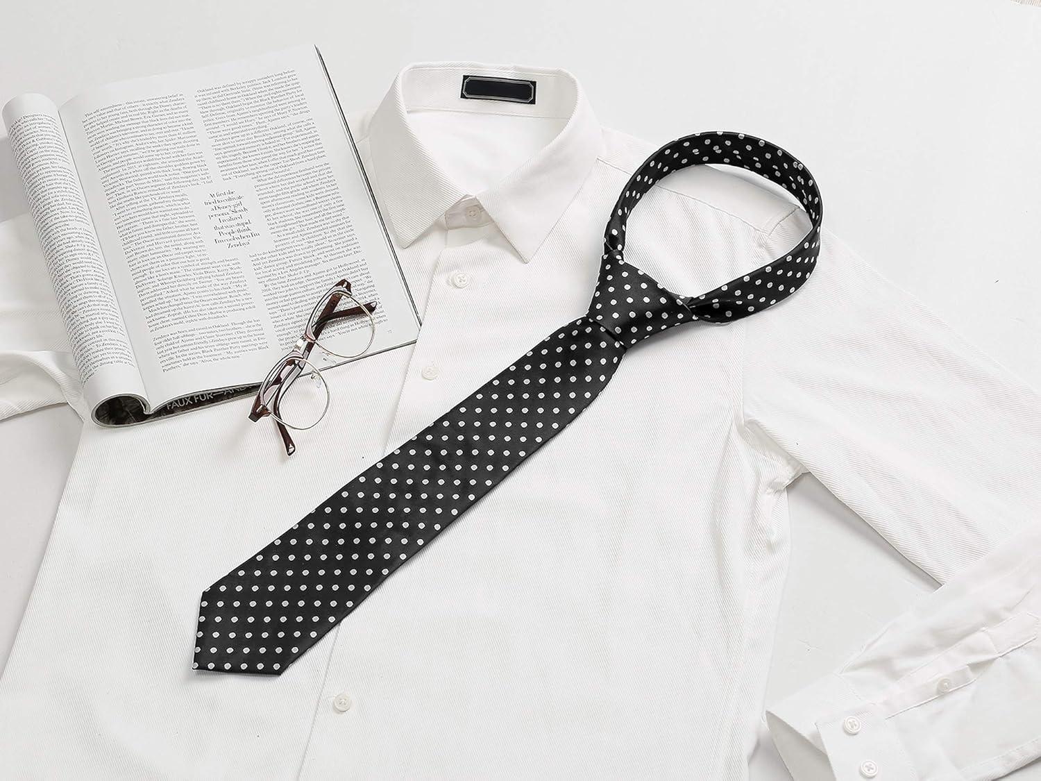imageAllegra K Mens Self Tied Polka Dots Wide Business Formal Necktie Wedding TiesBlack
