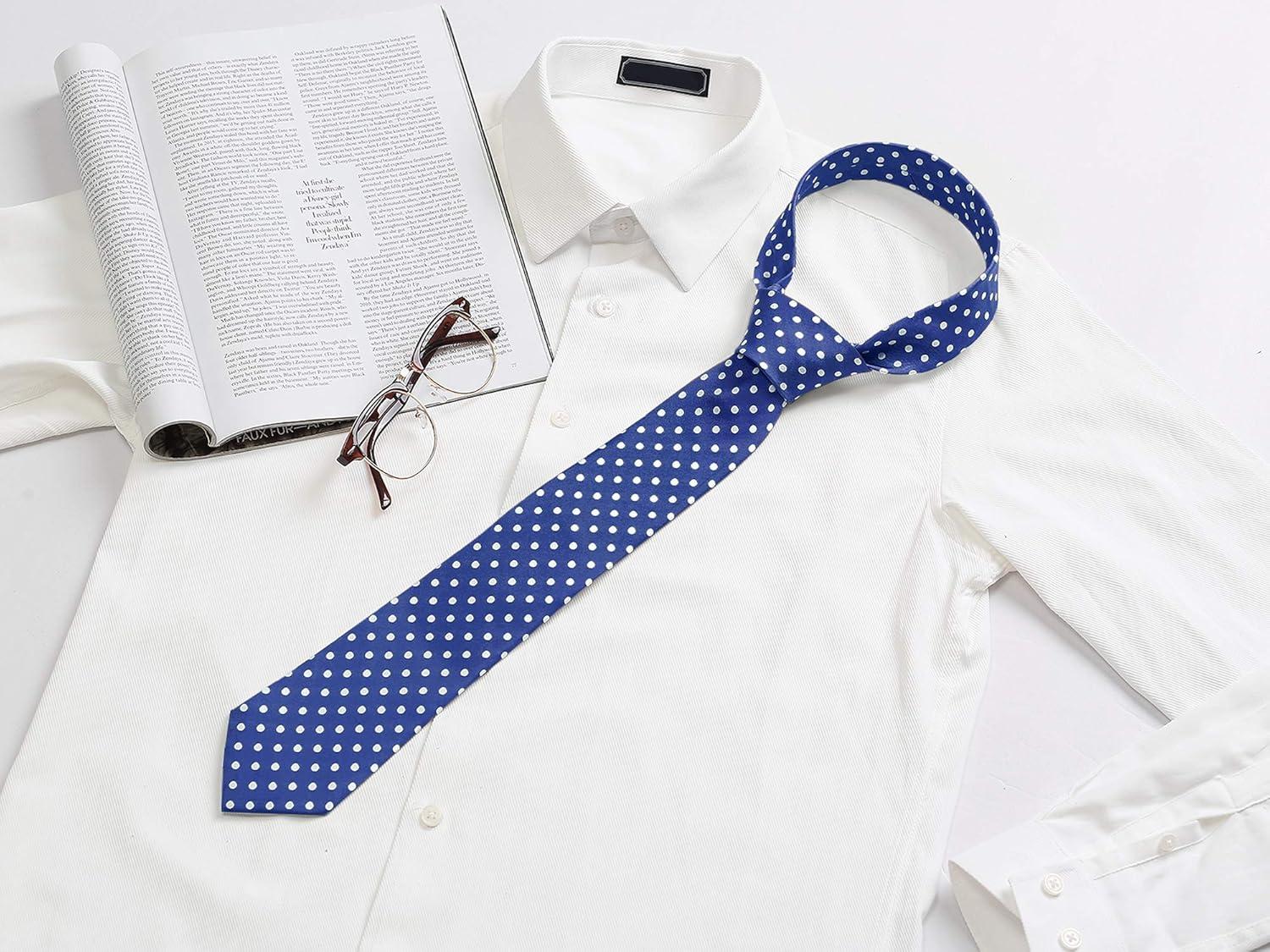 imageAllegra K Mens Self Tied Polka Dots Wide Business Formal Necktie Wedding TiesBlue