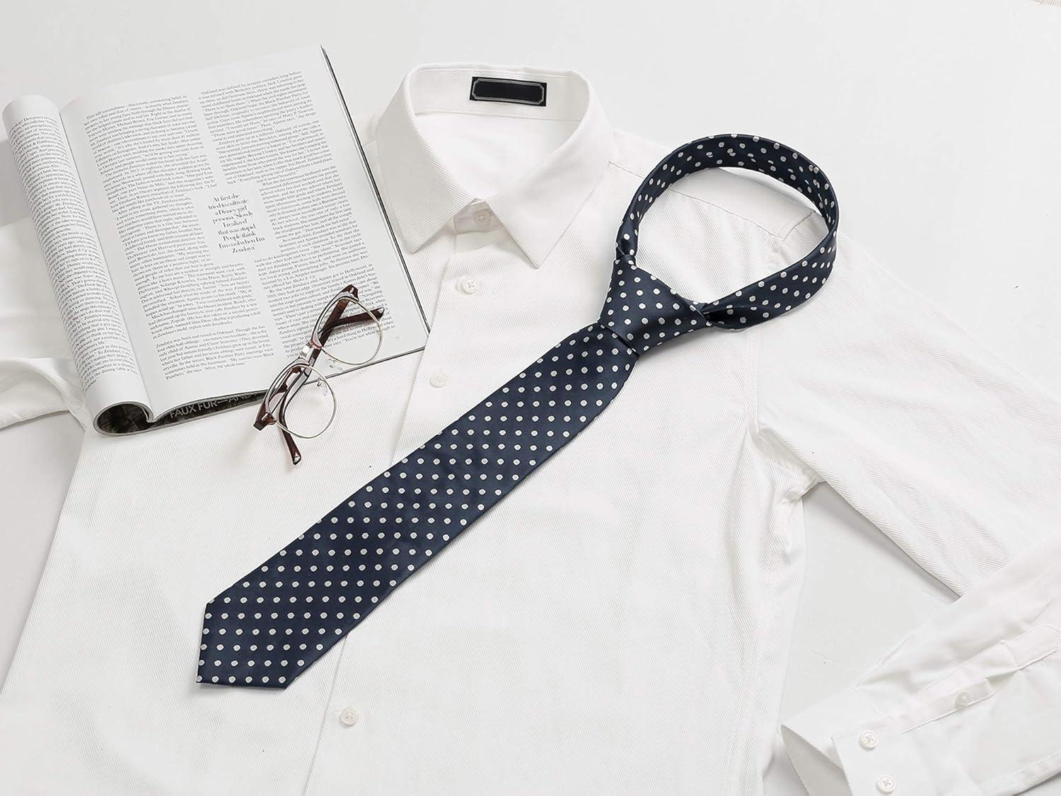 imageAllegra K Mens Self Tied Polka Dots Wide Business Formal Necktie Wedding TiesNavy Blue