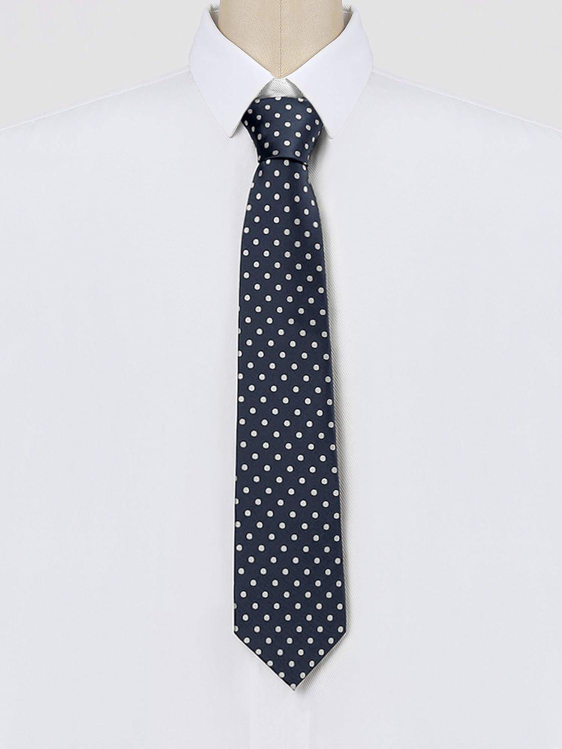 imageAllegra K Mens Self Tied Polka Dots Wide Business Formal Necktie Wedding TiesNavy Blue