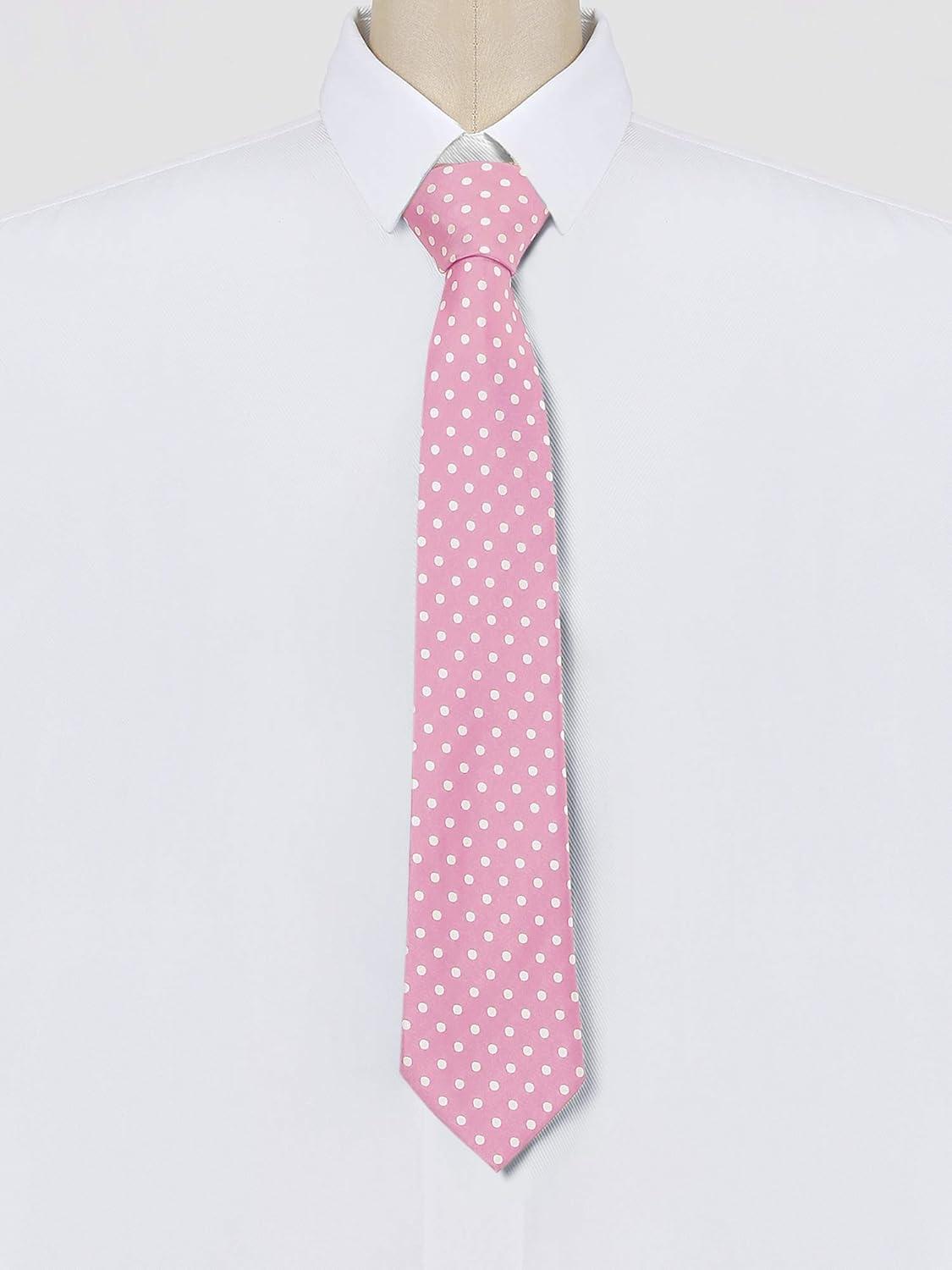 imageAllegra K Mens Self Tied Polka Dots Wide Business Formal Necktie Wedding TiesPink