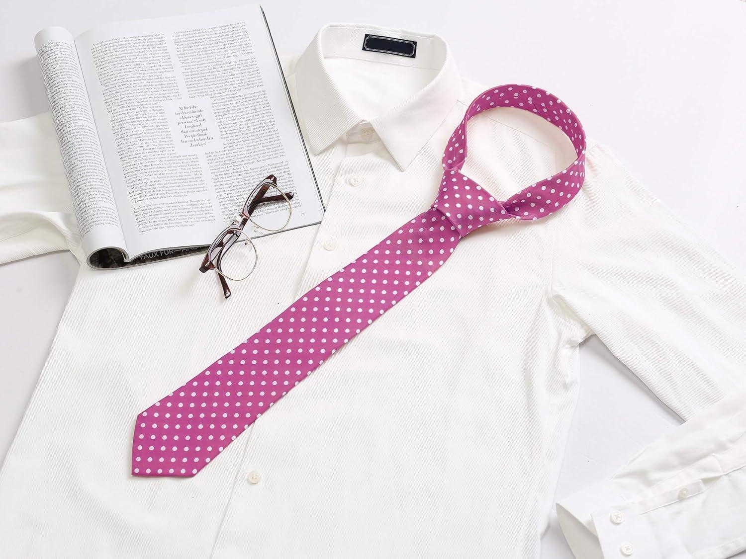 imageAllegra K Mens Self Tied Polka Dots Wide Business Formal Necktie Wedding TiesRose Red