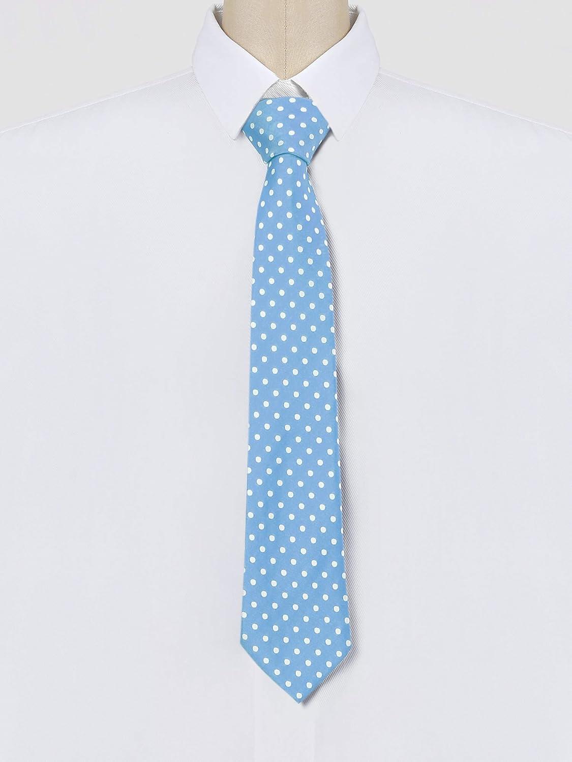 imageAllegra K Mens Self Tied Polka Dots Wide Business Formal Necktie Wedding TiesSky Blue