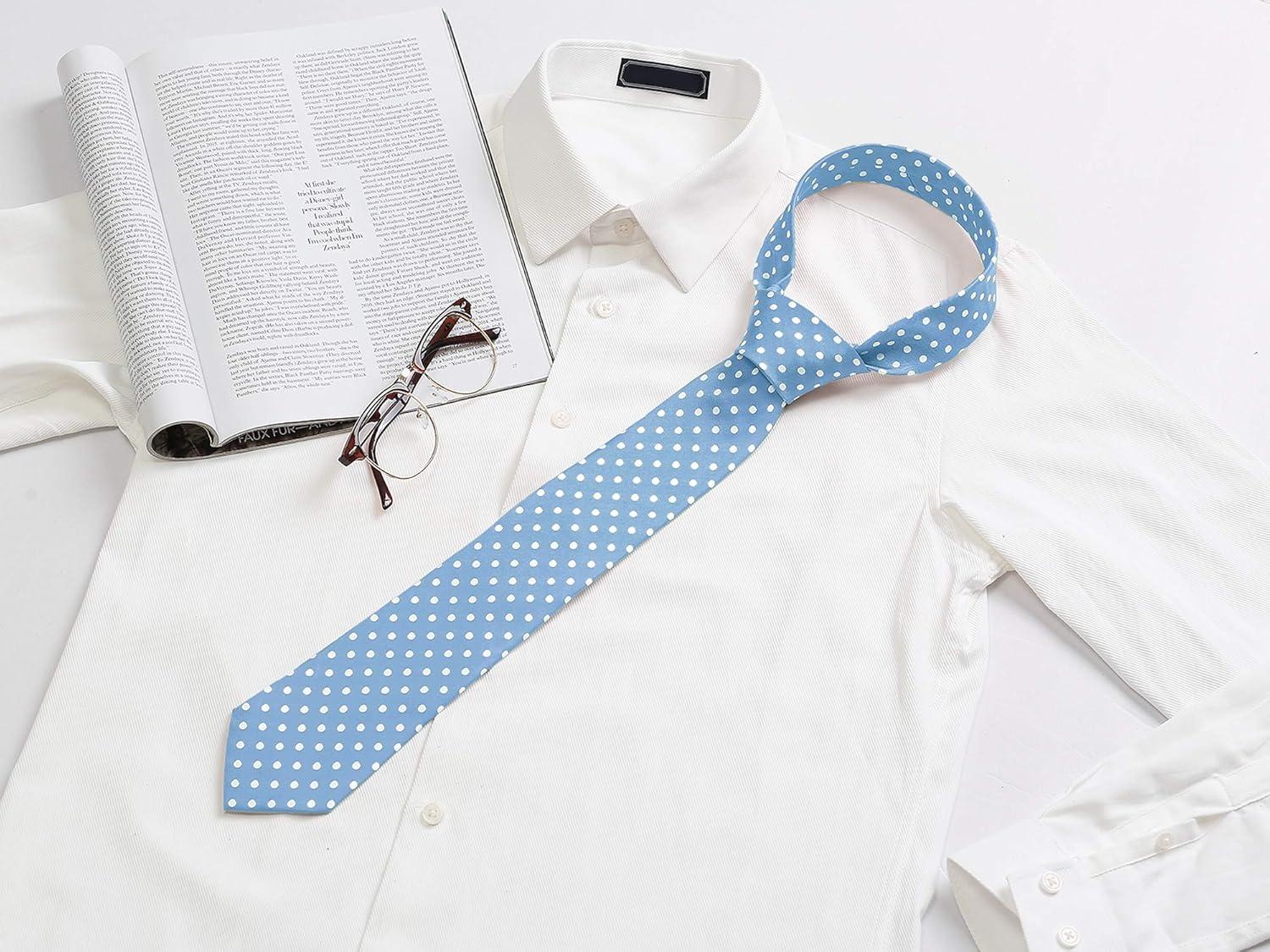 imageAllegra K Mens Self Tied Polka Dots Wide Business Formal Necktie Wedding TiesSky Blue