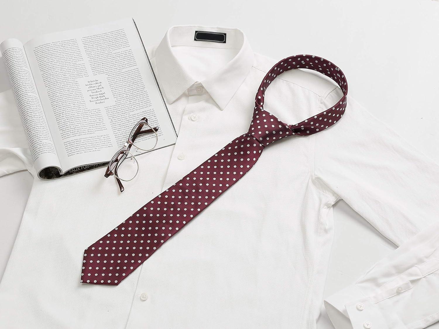 imageAllegra K Mens Self Tied Polka Dots Wide Business Formal Necktie Wedding TiesWine Red