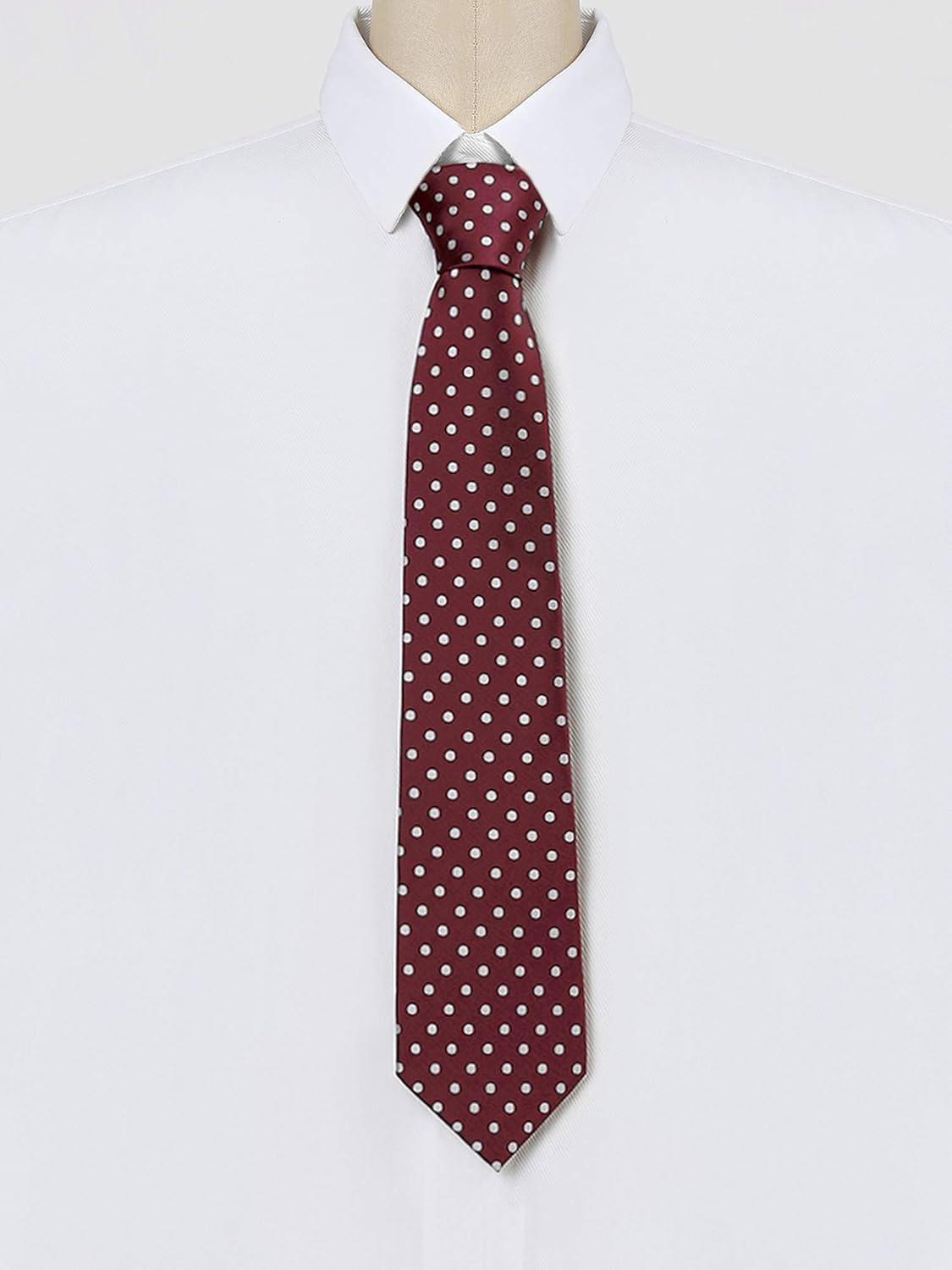 imageAllegra K Mens Self Tied Polka Dots Wide Business Formal Necktie Wedding TiesWine Red