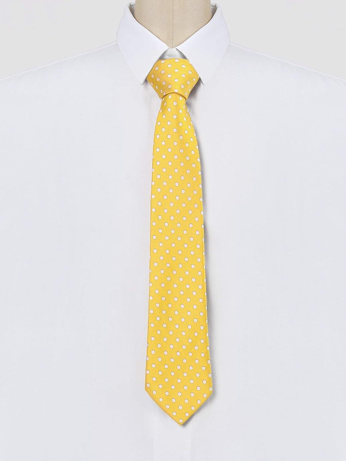 imageAllegra K Mens Self Tied Polka Dots Wide Business Formal Necktie Wedding TiesYellow