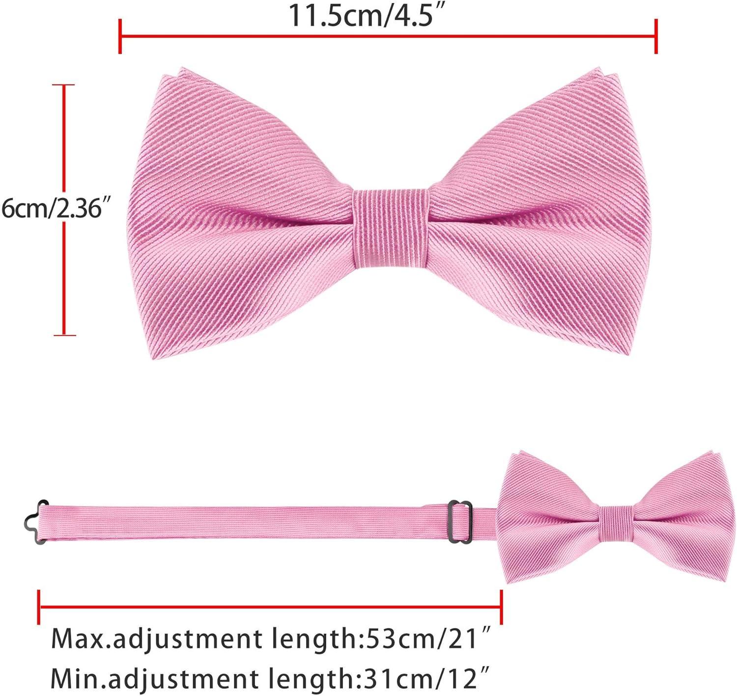 imageAllegra K Mens Solid Color PreTied Bow Tie with Matching Pocket Square Set for Wedding PartyPink