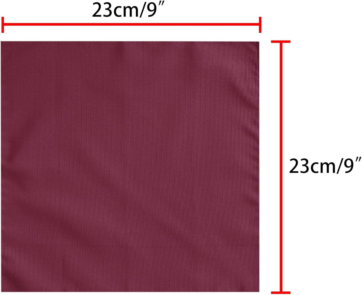 imageAllegra K Mens Solid Color PreTied Bow Tie with Matching Pocket Square Set for Wedding PartyWine Red