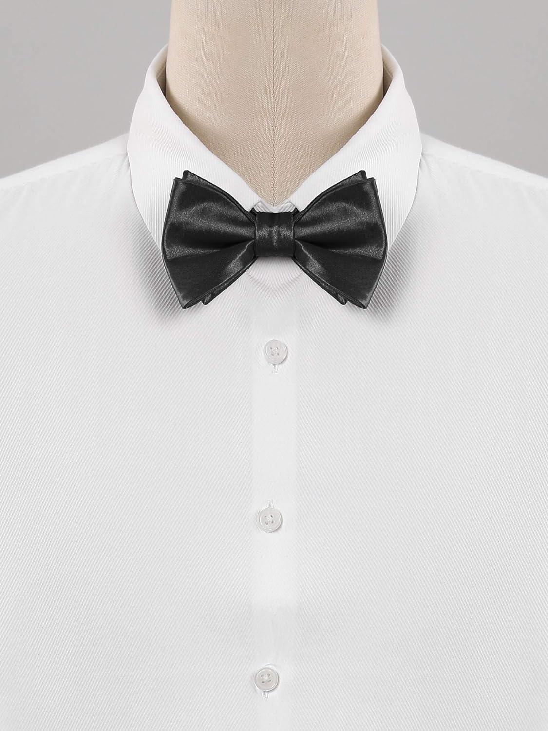 imageAllegra K Mens Solid Color Selftied for Formal Wedding Party Tuxedo Bow TiesBlack
