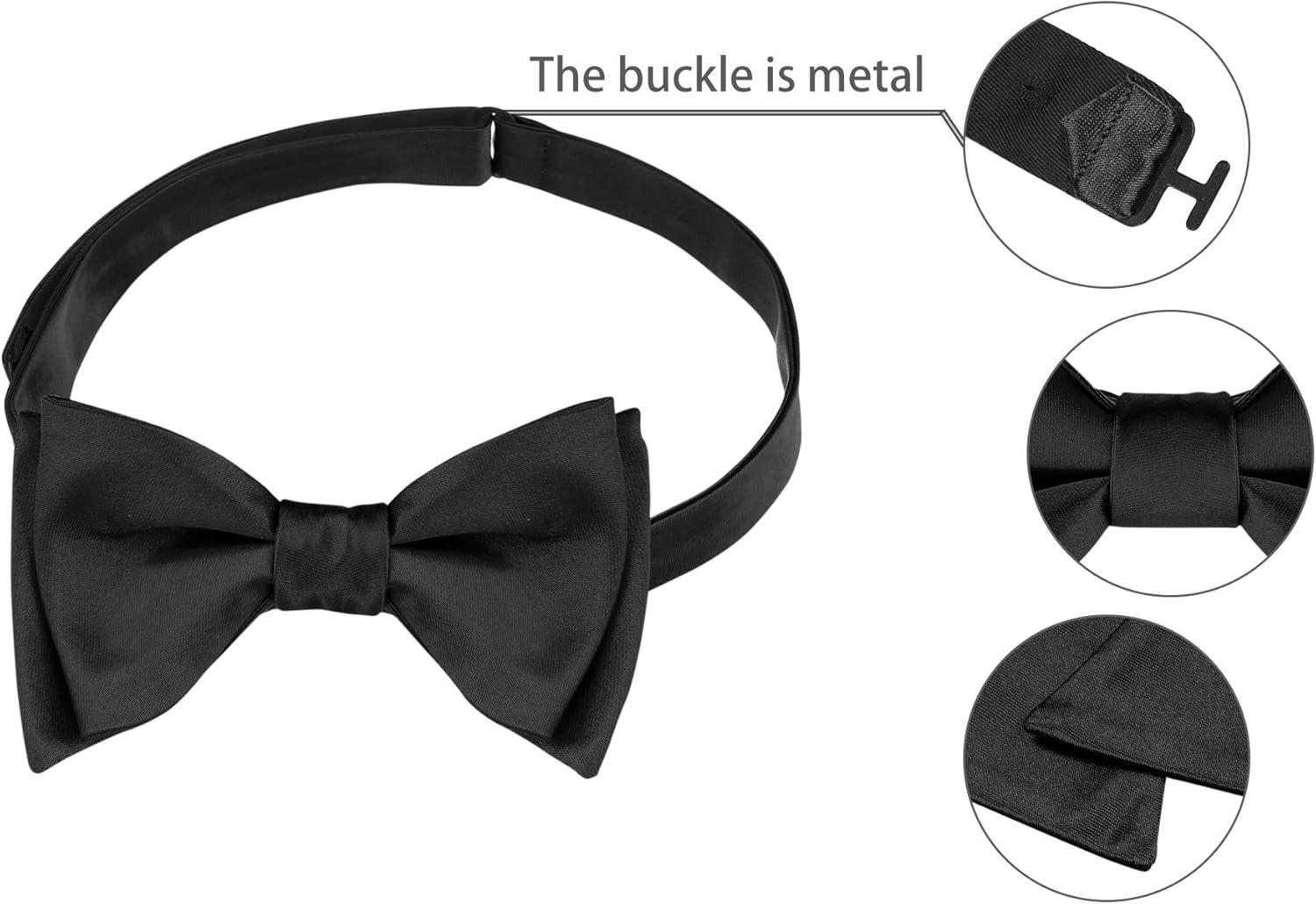 imageAllegra K Mens Solid Color Selftied for Formal Wedding Party Tuxedo Bow TiesBlack