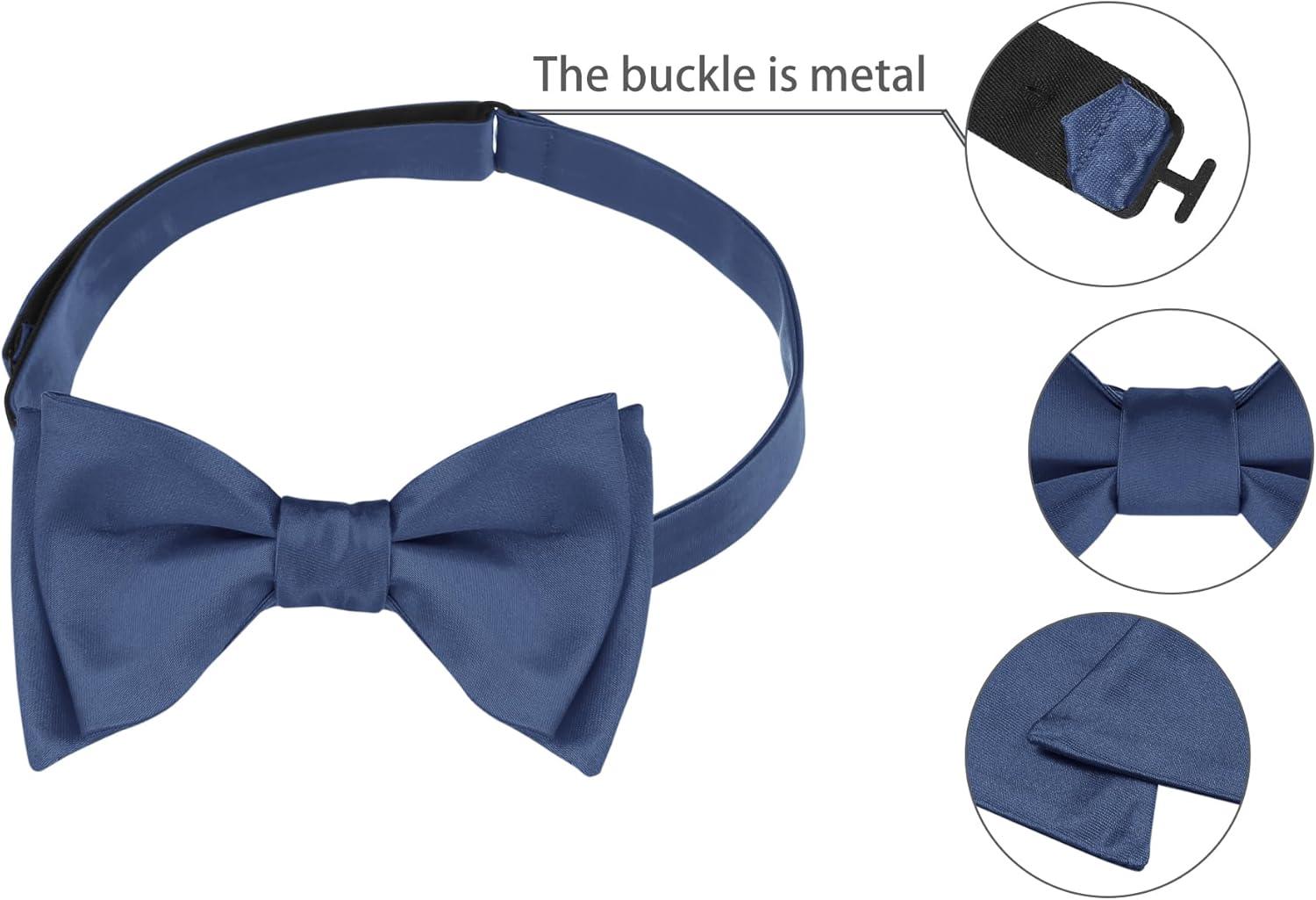 imageAllegra K Mens Solid Color Selftied for Formal Wedding Party Tuxedo Bow TiesDeep Blue