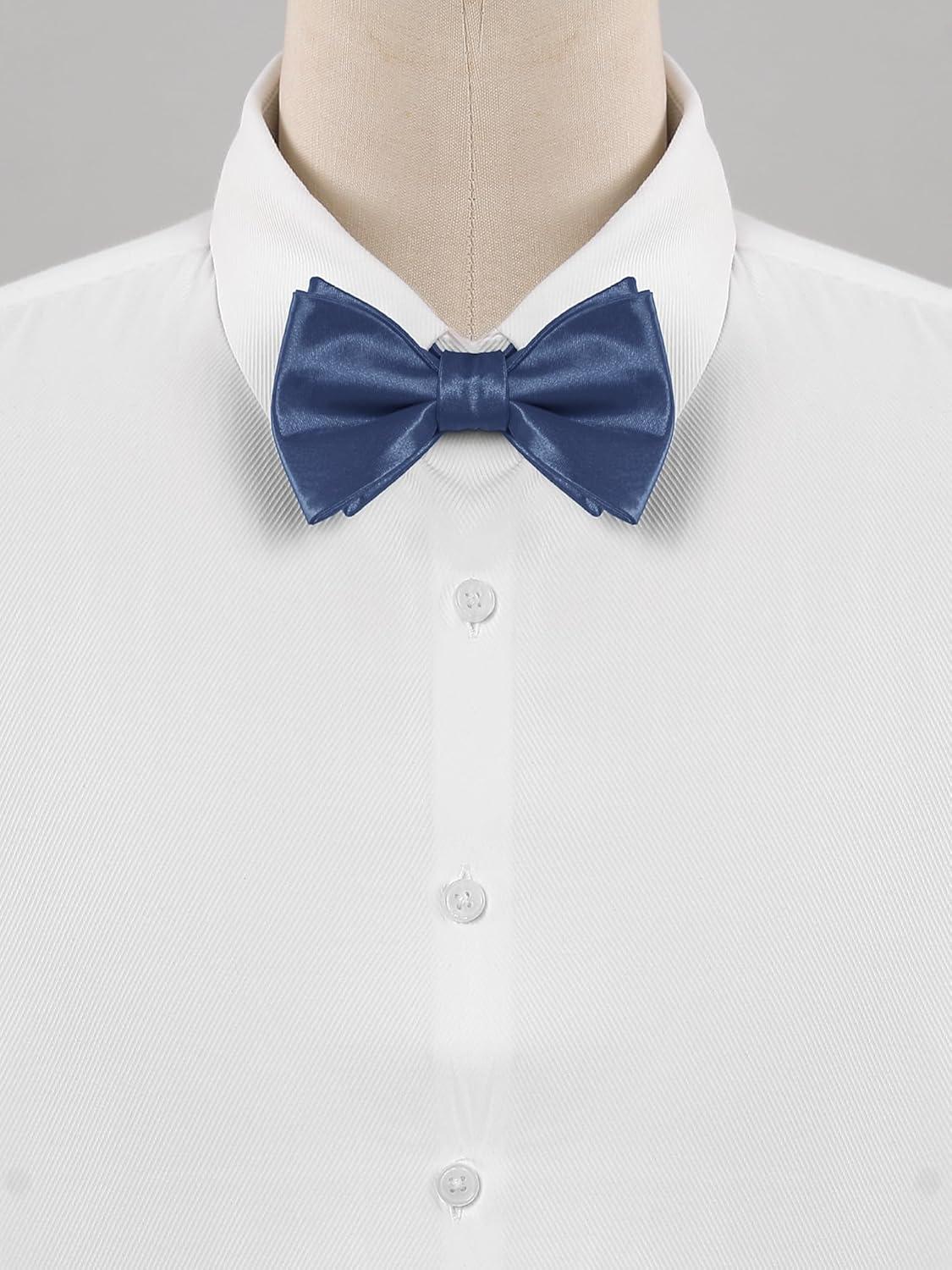 imageAllegra K Mens Solid Color Selftied for Formal Wedding Party Tuxedo Bow TiesDeep Blue