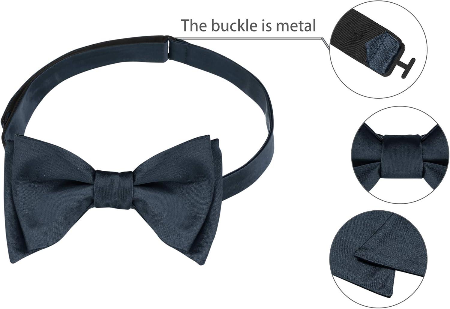 imageAllegra K Mens Solid Color Selftied for Formal Wedding Party Tuxedo Bow TiesDeep Gray