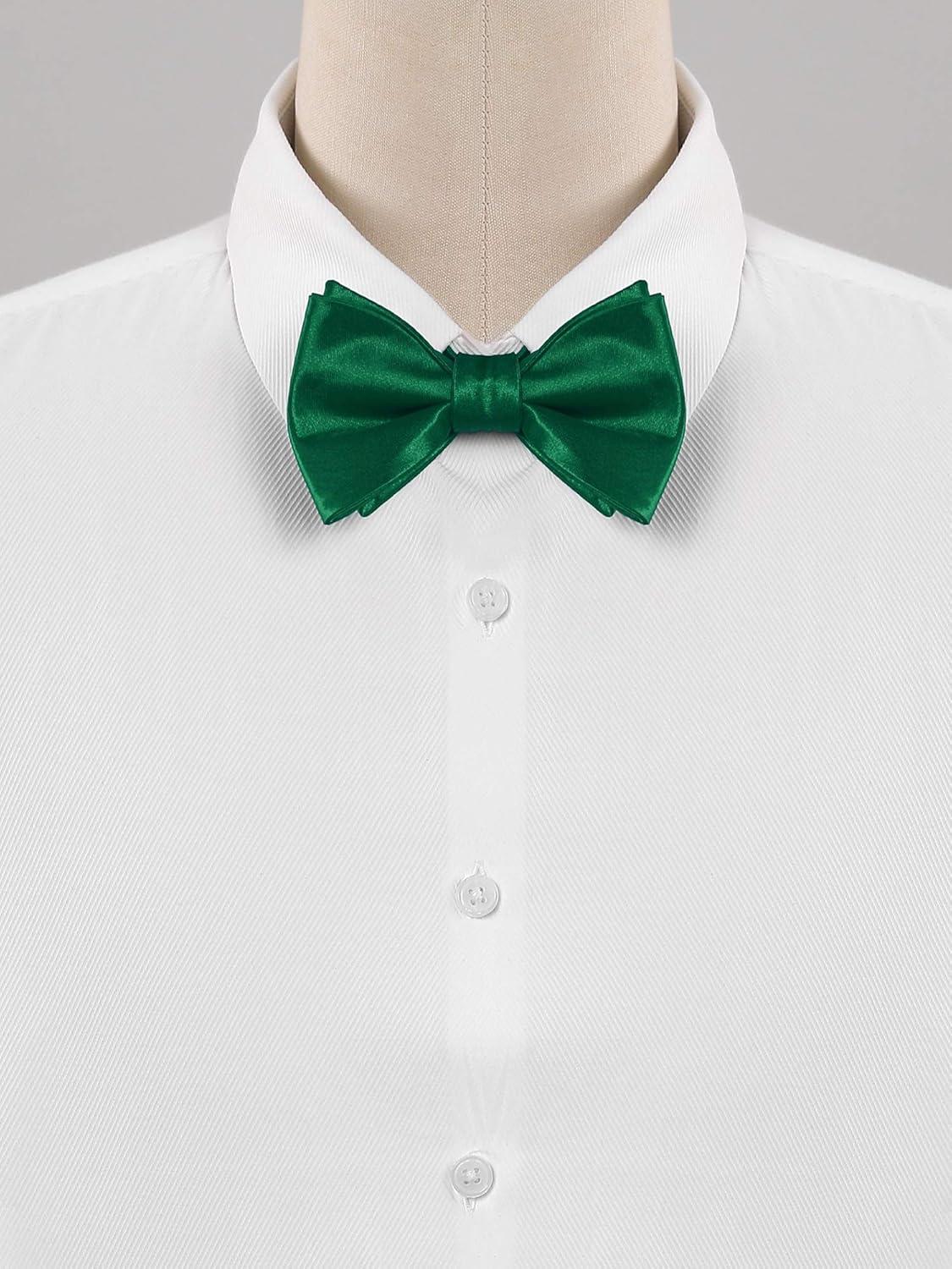 imageAllegra K Mens Solid Color Selftied for Formal Wedding Party Tuxedo Bow TiesDeep Green
