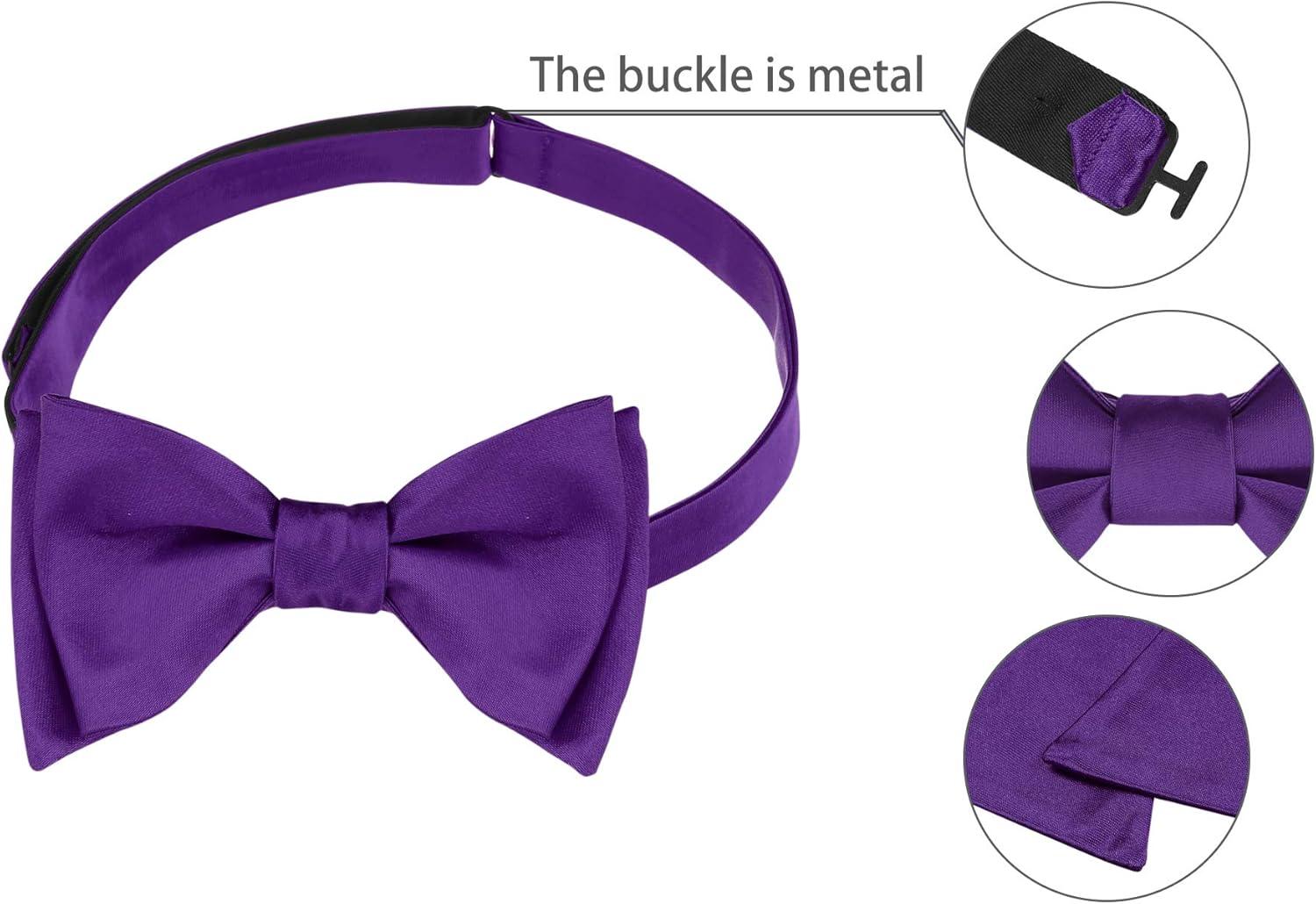 imageAllegra K Mens Solid Color Selftied for Formal Wedding Party Tuxedo Bow TiesDeep Purple