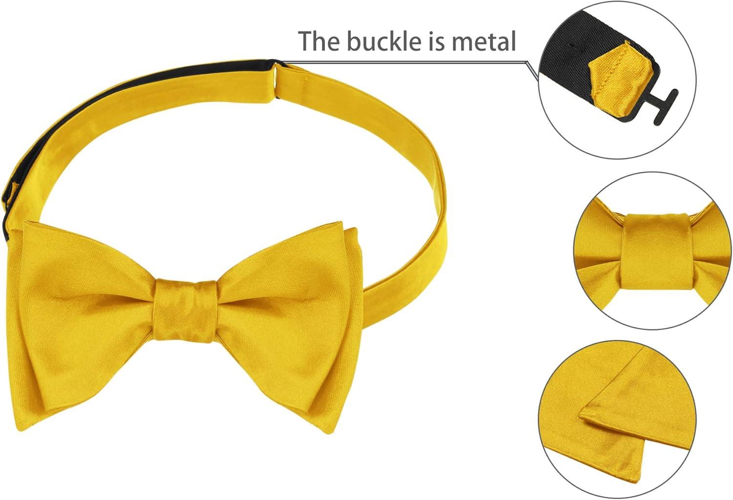 imageAllegra K Mens Solid Color Selftied for Formal Wedding Party Tuxedo Bow TiesGolden Yellow