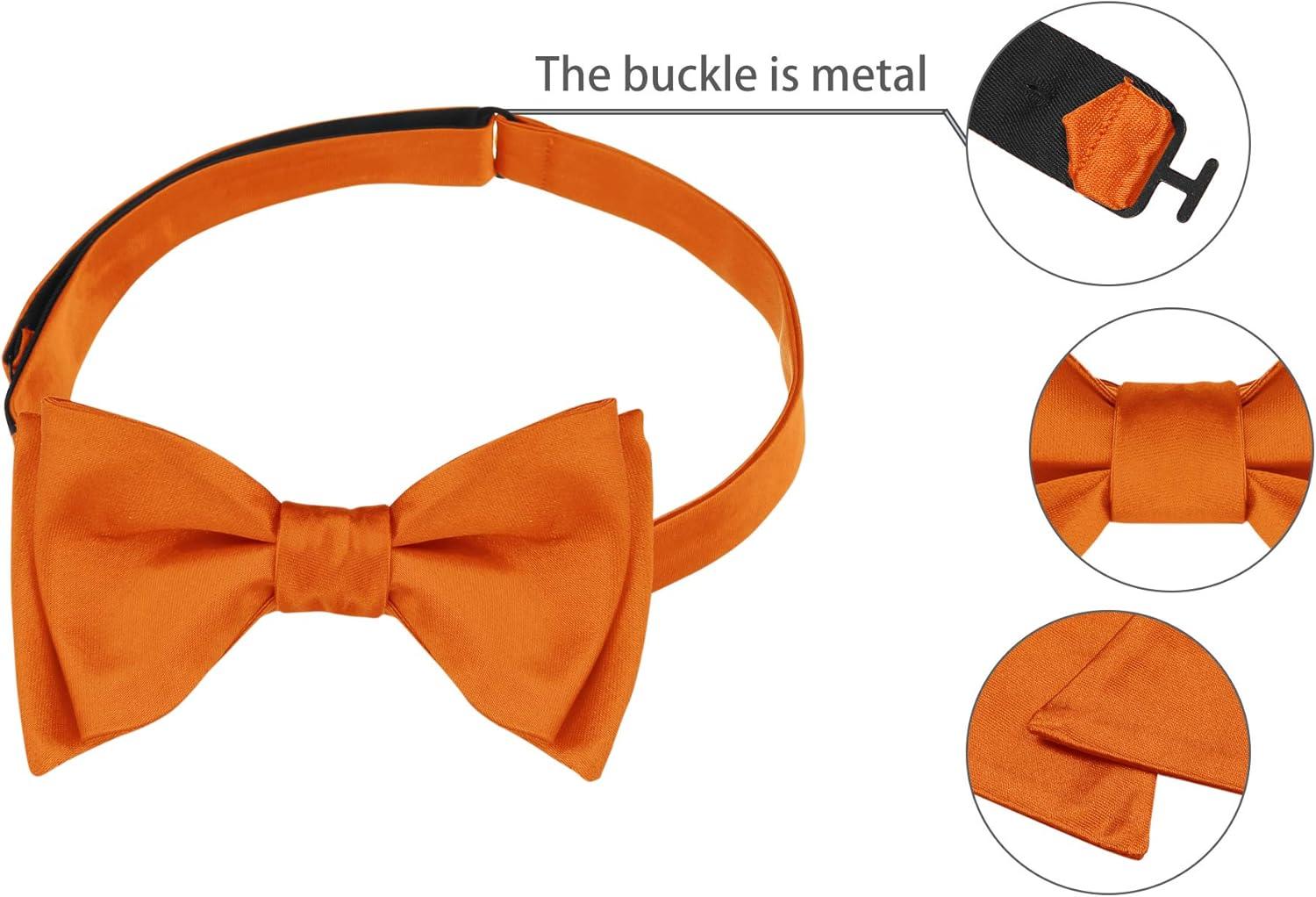 imageAllegra K Mens Solid Color Selftied for Formal Wedding Party Tuxedo Bow TiesOrange