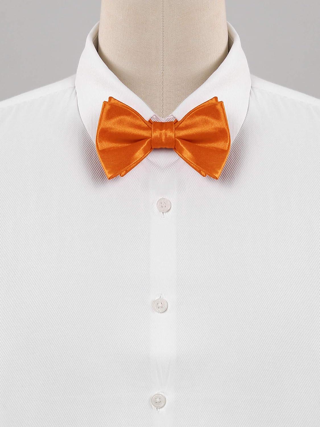 imageAllegra K Mens Solid Color Selftied for Formal Wedding Party Tuxedo Bow TiesOrange