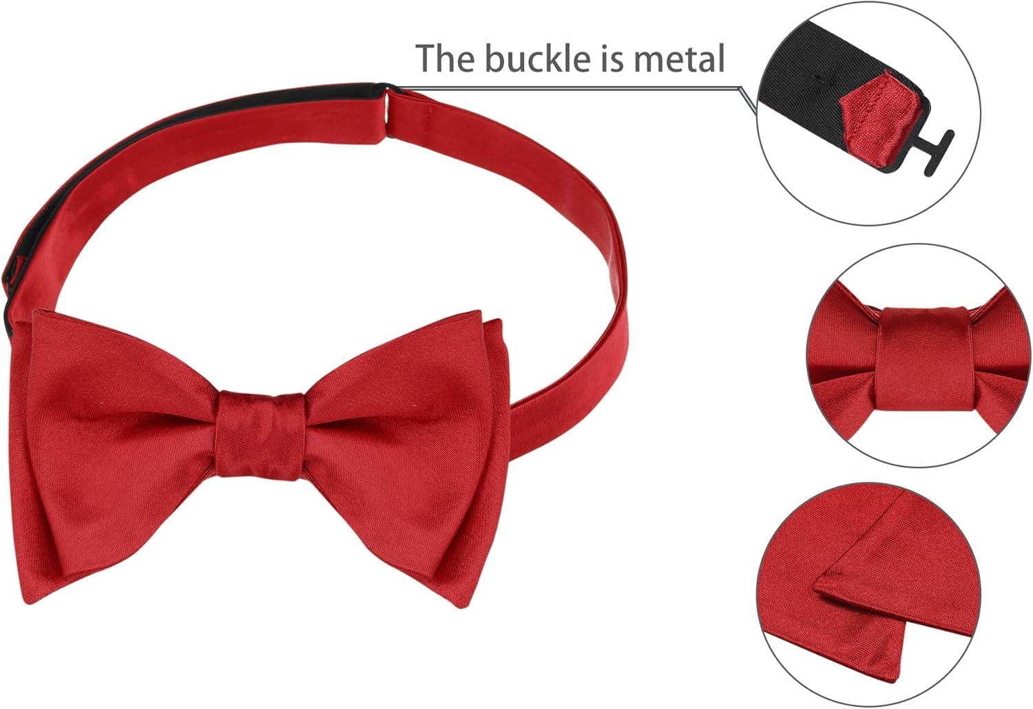 imageAllegra K Mens Solid Color Selftied for Formal Wedding Party Tuxedo Bow TiesRed