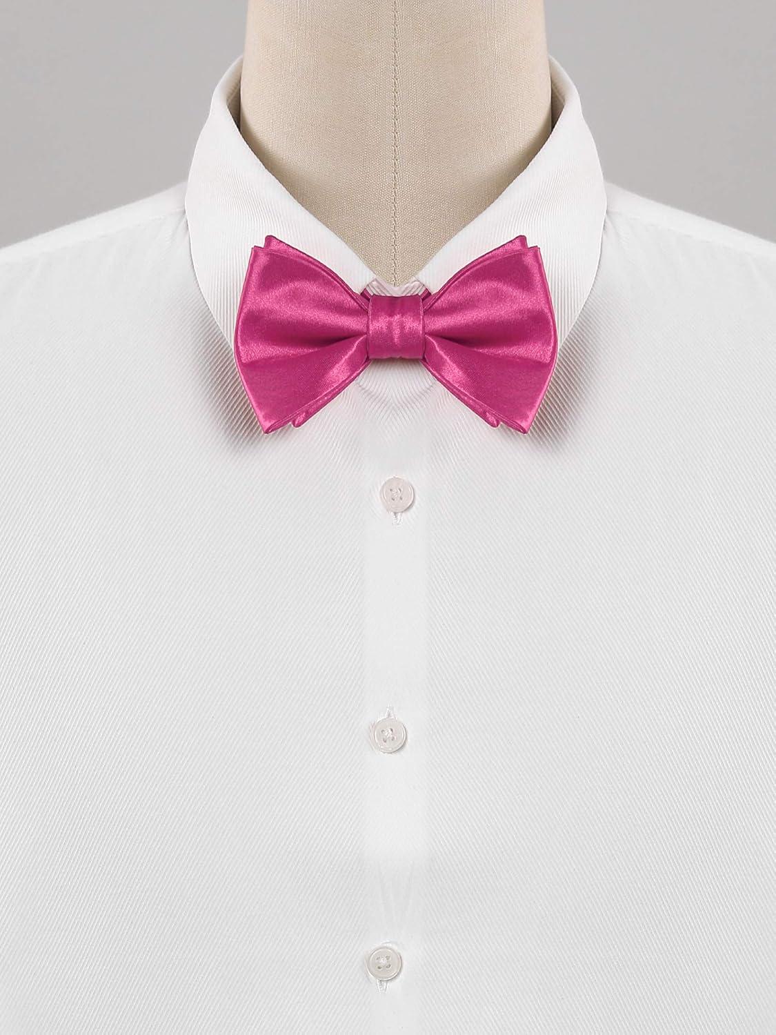 imageAllegra K Mens Solid Color Selftied for Formal Wedding Party Tuxedo Bow TiesRose Red