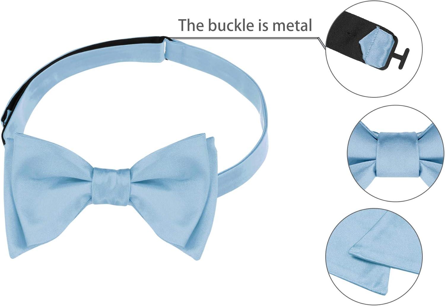 imageAllegra K Mens Solid Color Selftied for Formal Wedding Party Tuxedo Bow TiesSky Blue