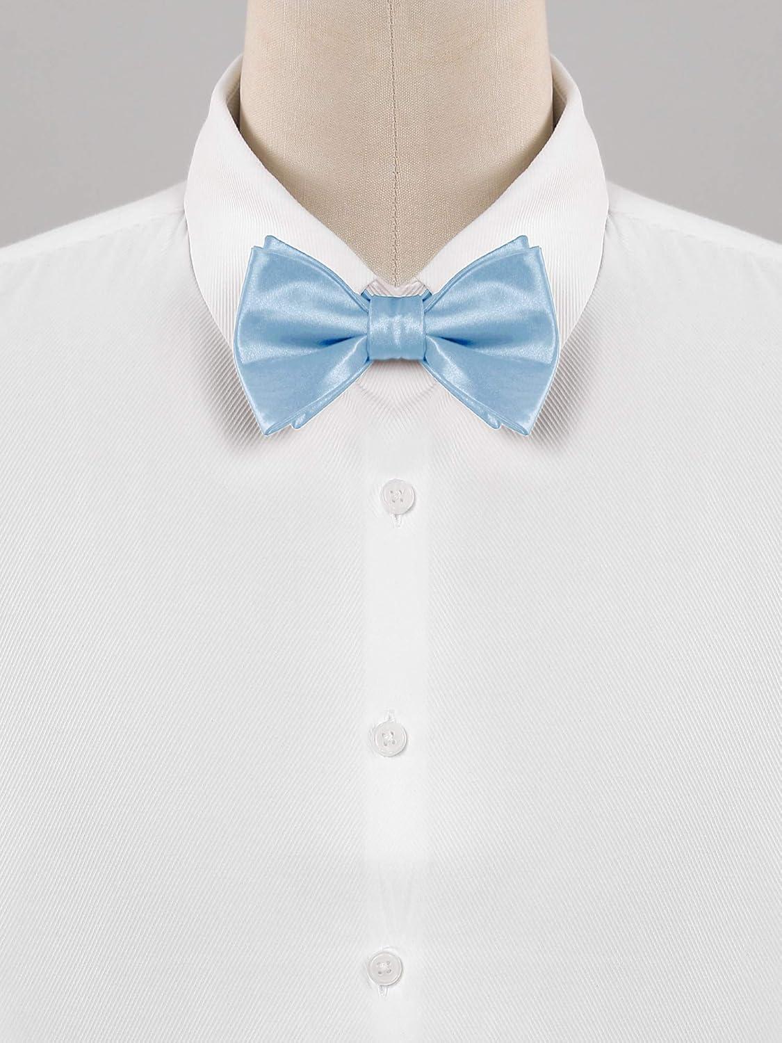 imageAllegra K Mens Solid Color Selftied for Formal Wedding Party Tuxedo Bow TiesSky Blue
