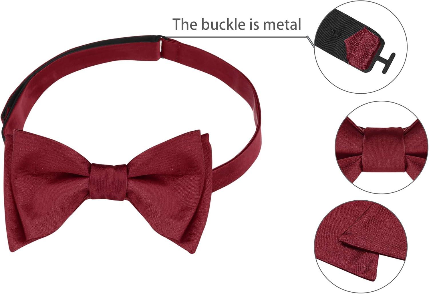 imageAllegra K Mens Solid Color Selftied for Formal Wedding Party Tuxedo Bow TiesWine Red