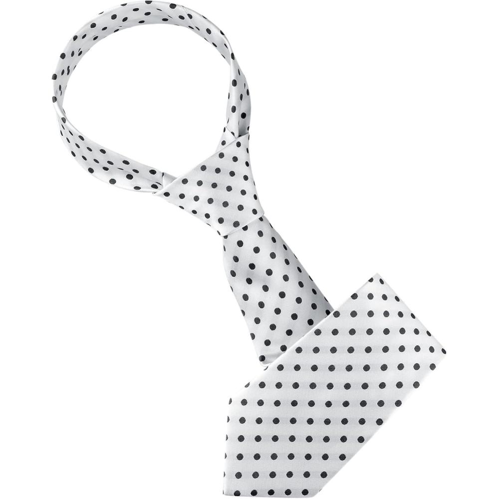 imageAllegra K Mens Self Tied Polka Dots Wide Business Formal Necktie Wedding TiesWhite
