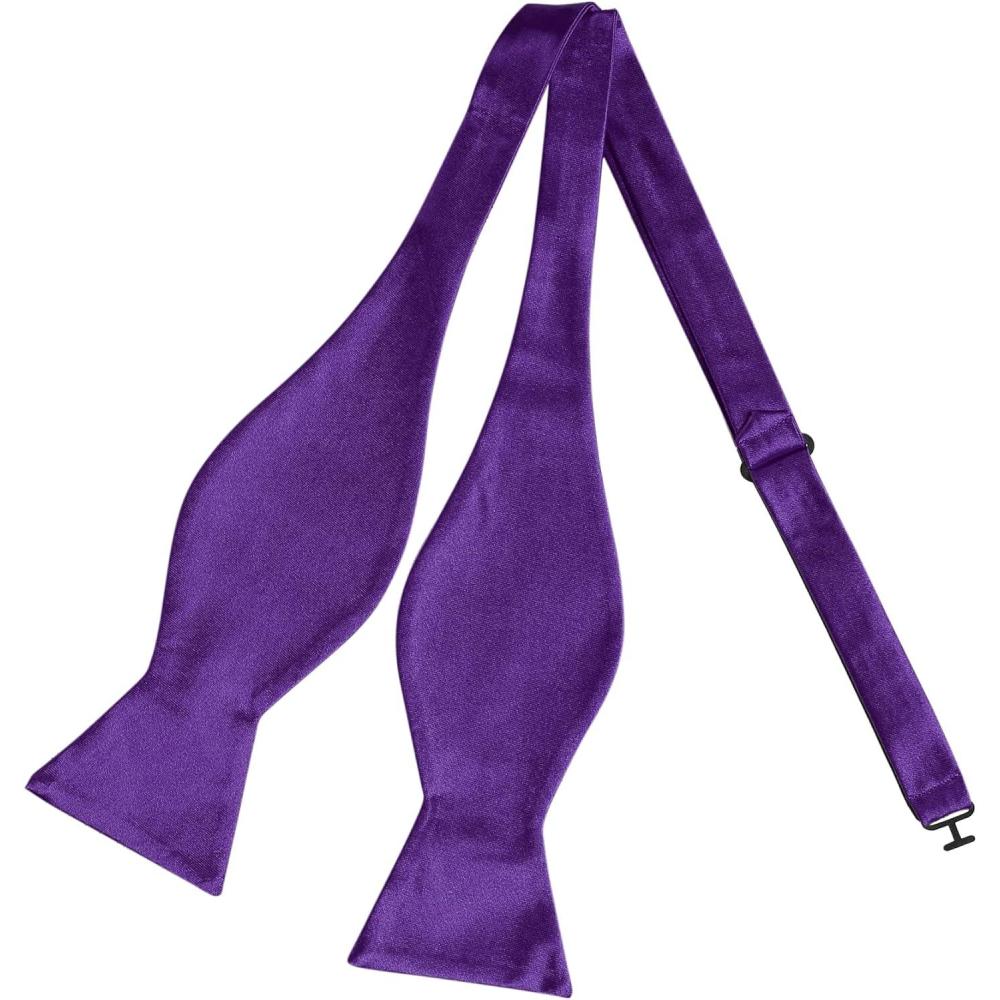 imageAllegra K Mens Solid Color Selftied for Formal Wedding Party Tuxedo Bow TiesDeep Purple