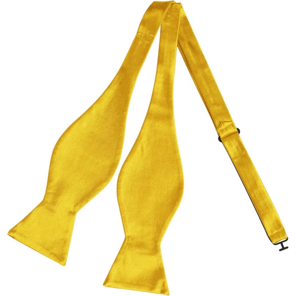 imageAllegra K Mens Solid Color Selftied for Formal Wedding Party Tuxedo Bow TiesGolden Yellow