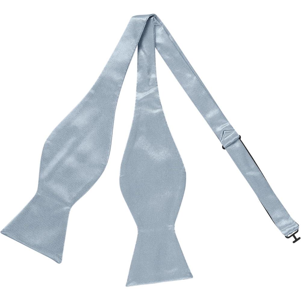 imageAllegra K Mens Solid Color Selftied for Formal Wedding Party Tuxedo Bow TiesSilver