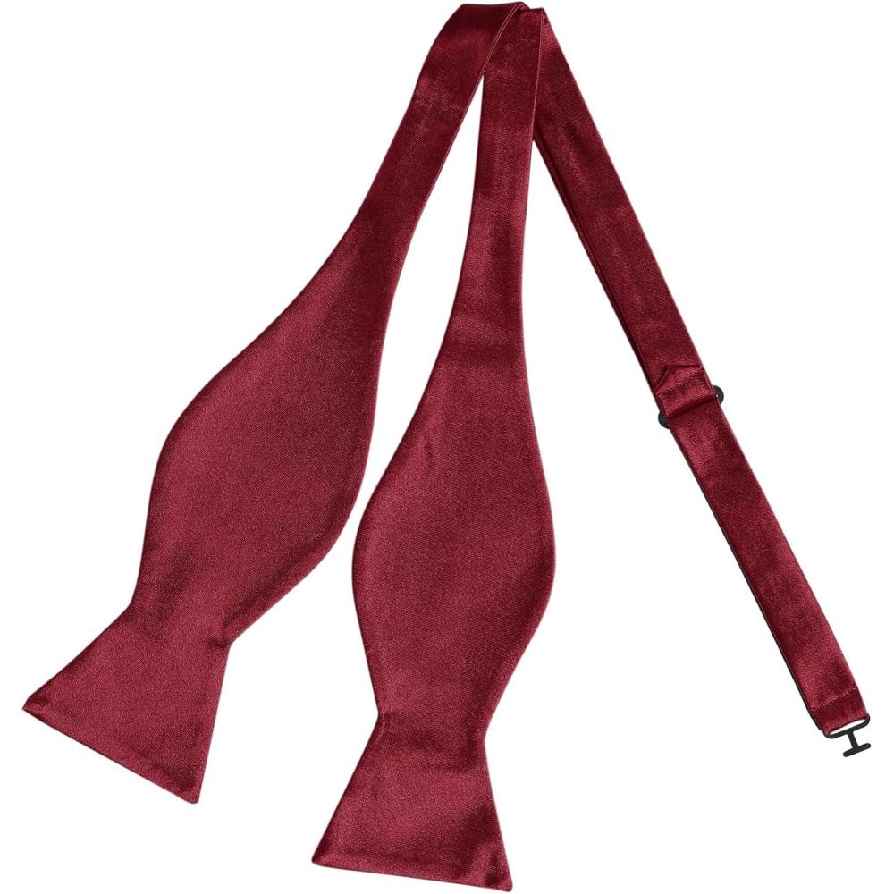 imageAllegra K Mens Solid Color Selftied for Formal Wedding Party Tuxedo Bow TiesWine Red