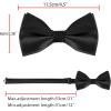 imageAllegra K Mens Solid Color PreTied Bow Tie with Matching Pocket Square Set for Wedding PartyBlack