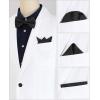 imageAllegra K Mens Solid Color PreTied Bow Tie with Matching Pocket Square Set for Wedding PartyBlack